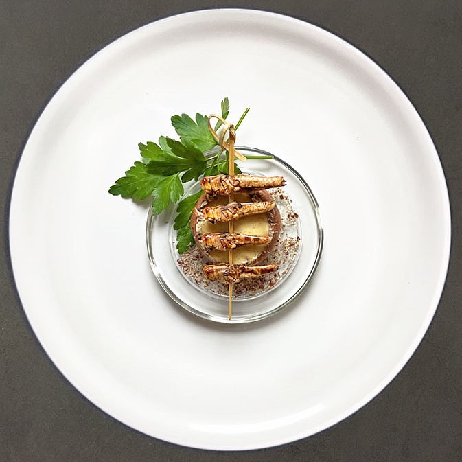 Lovely presentation, but it's still bugs on a plate. 